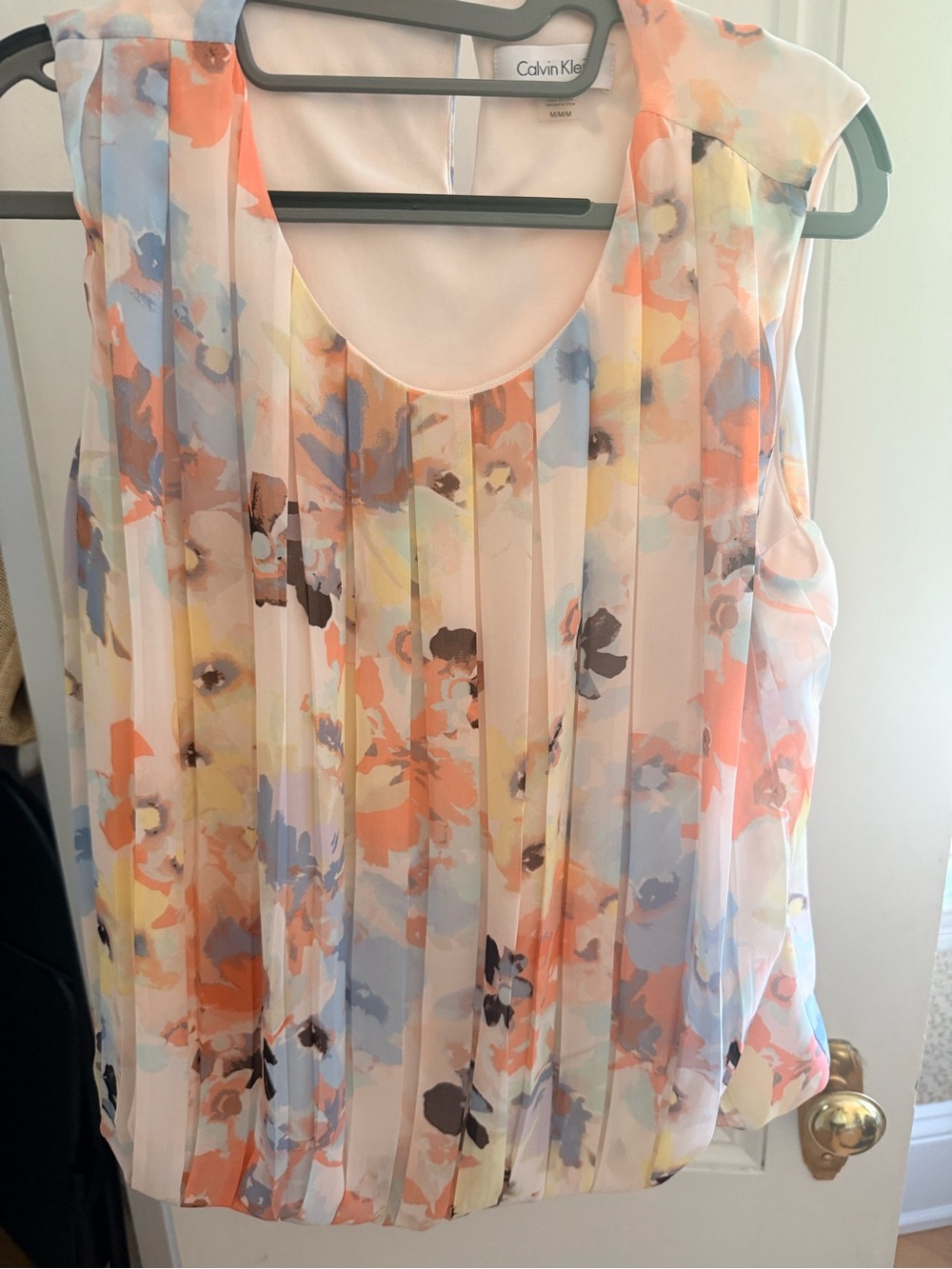 Calvin Klein Girls' Peach Floral Print Dress